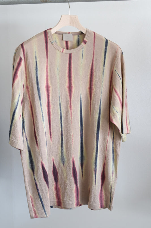 山内 - 塩縮加工リネンニット・Tシャツ shibori beige