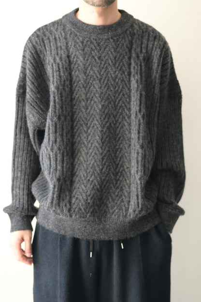 YASHIKI - Sekkei mohair Knit [BLACK]