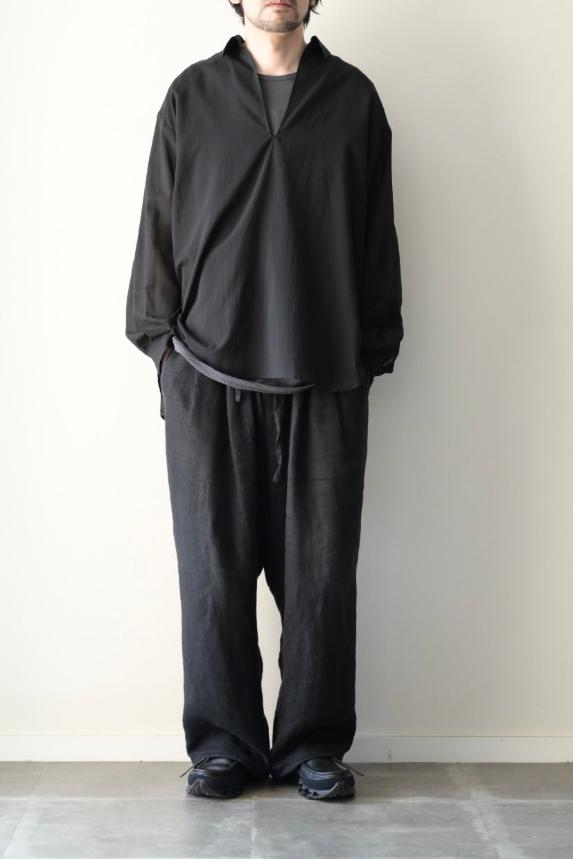 Blanc YM (ブランワイエム) - Superior Cotton Skipper Shirts [Black]