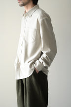 Yamauchi - Blue Fox x Yak x Wool Double Stitch Shirt