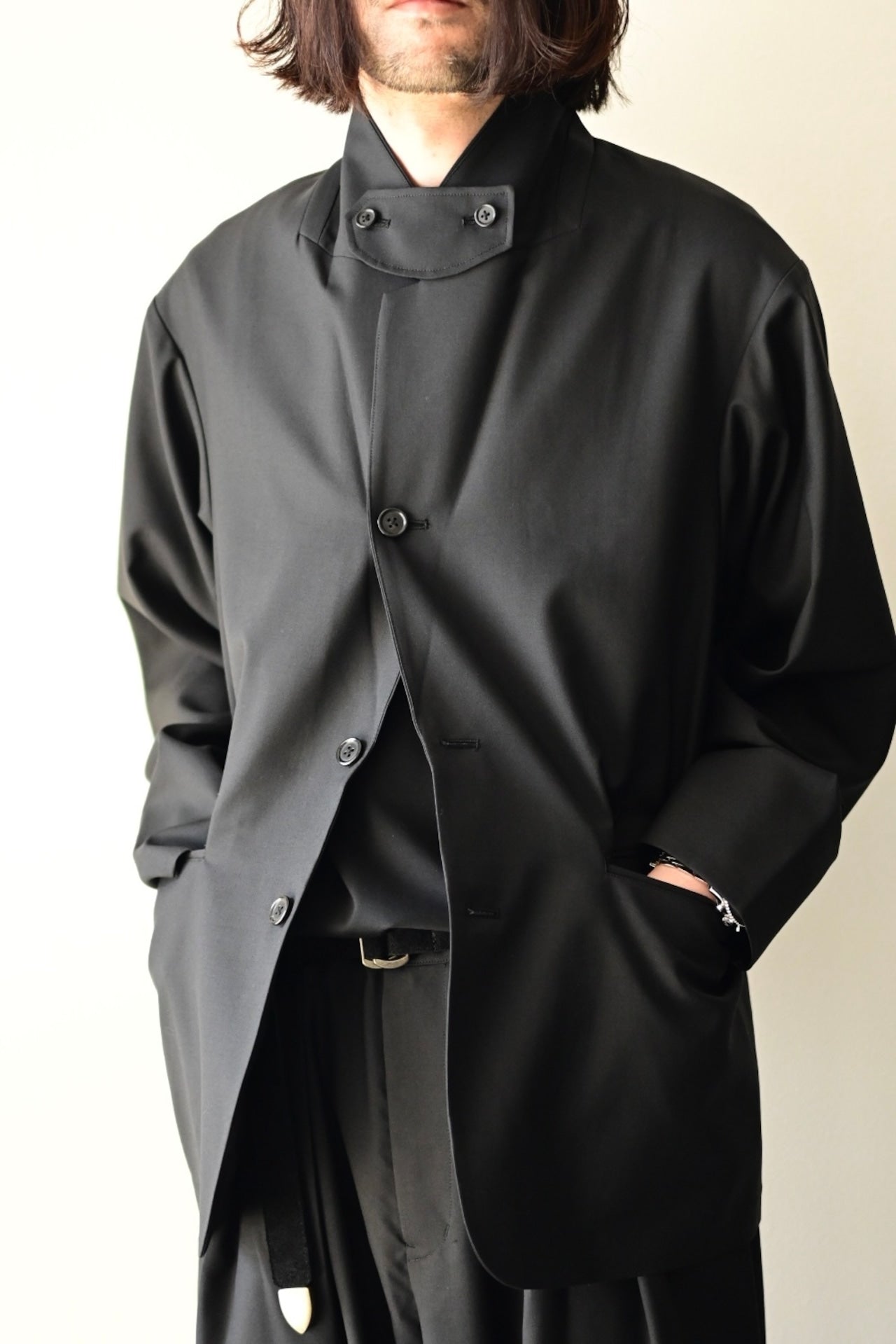tangenet -  Jacketsu [Black] wool tropical