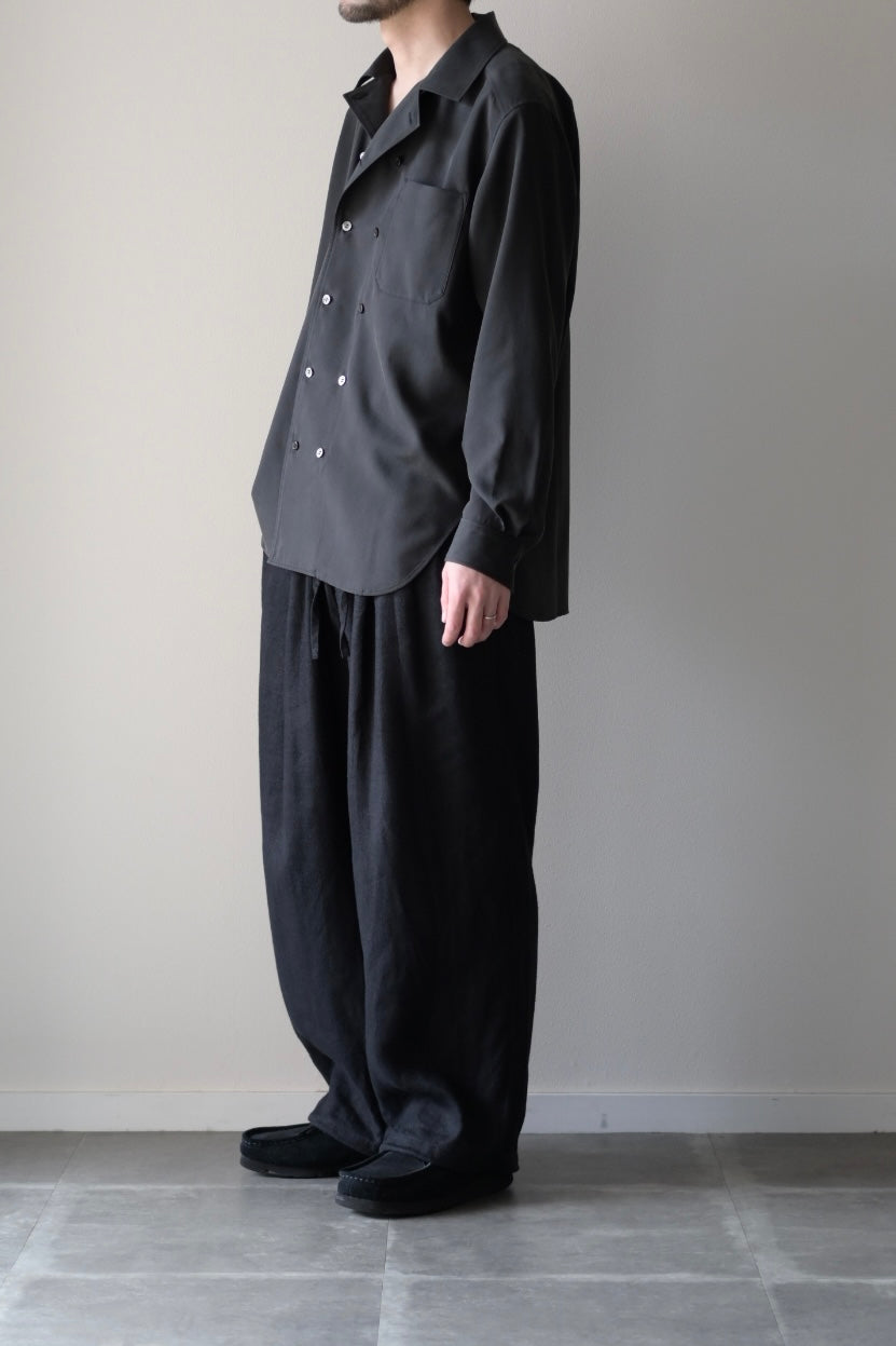 山内 - ビンテージシルクギャバ・ダブルオープンカラーシャツ