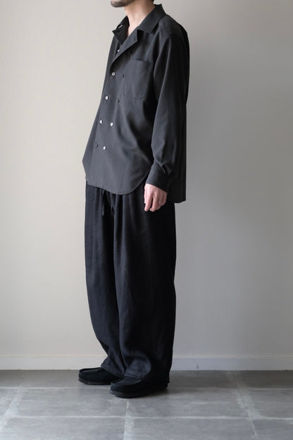 山内 - ビンテージシルクギャバ・ダブルオープンカラーシャツ