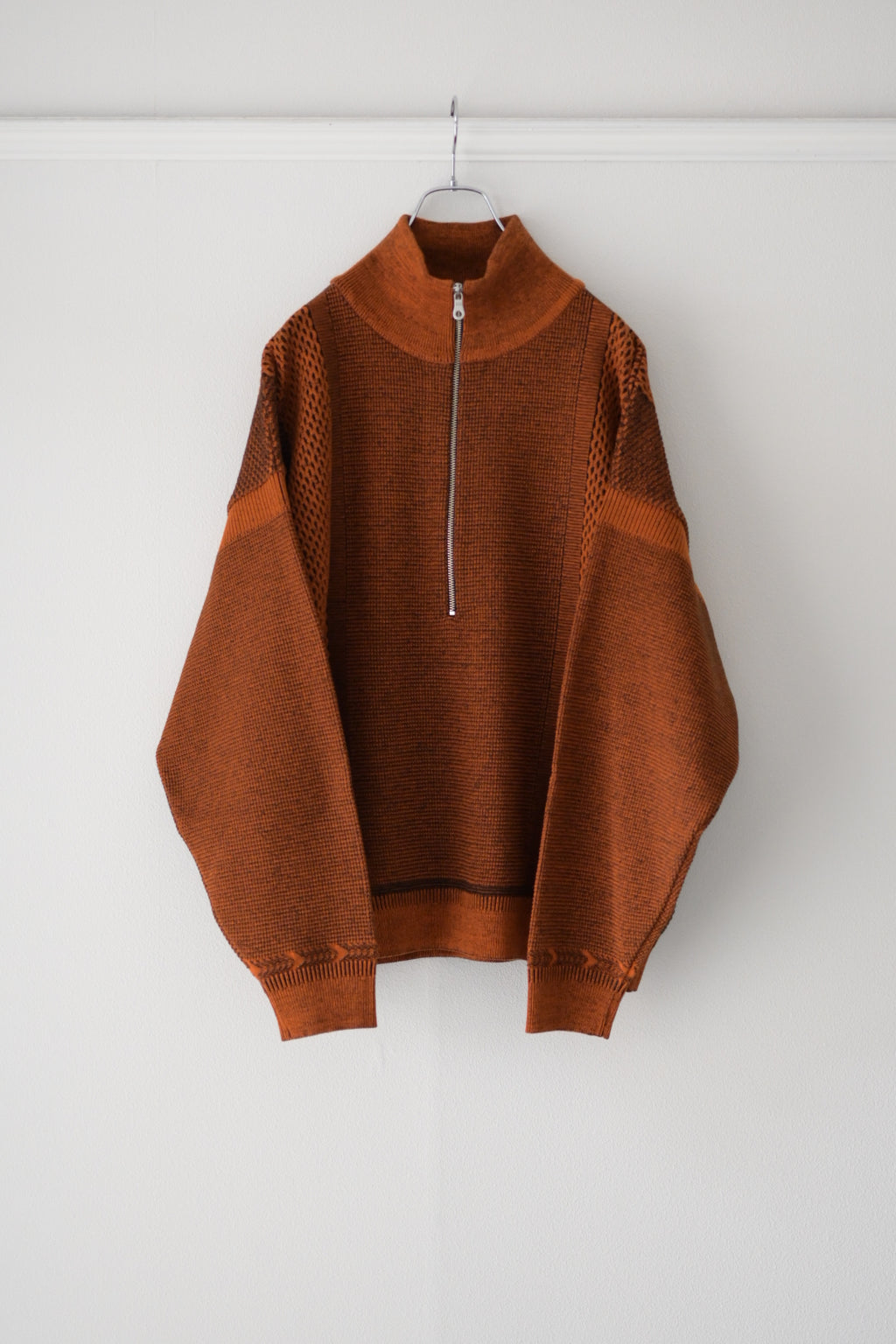 YASHIKI - Karita Half Zip Knit [ORANGE]