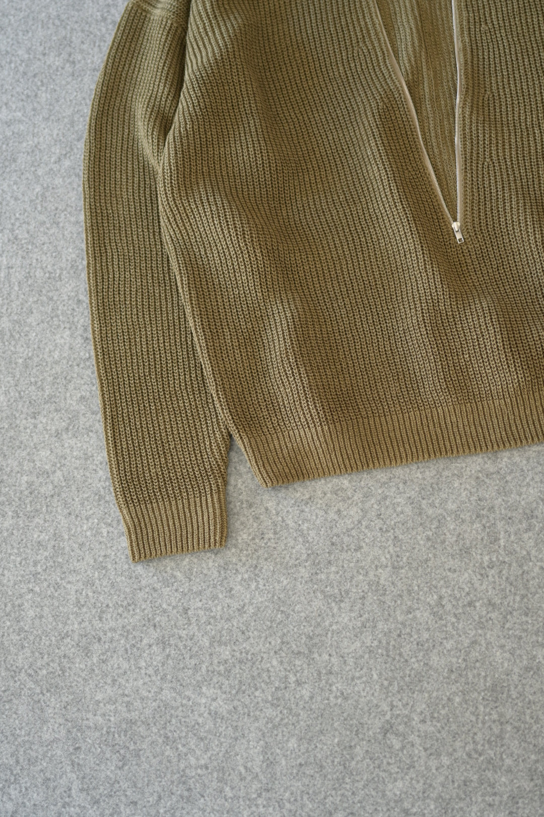 phebus - HEMP KNIT ZIP-UP JUMPER [COYOTE KHAKI]