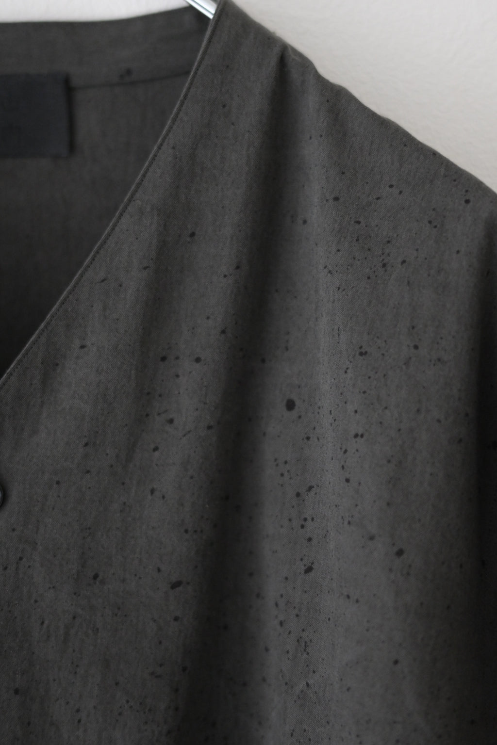 Yamauchi - Black dyed strong twist cotton voile cloth pajama shirt