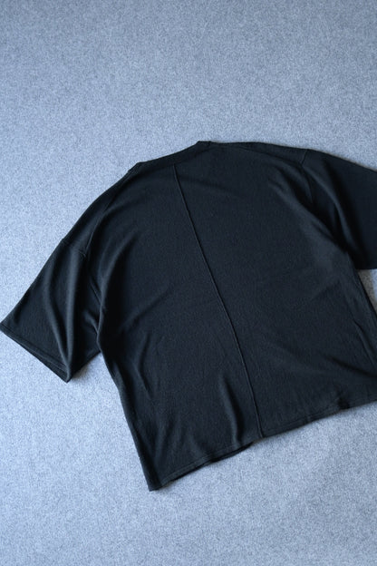 phebus - RAW SILK KNIT T-SHIRT [BLACK]