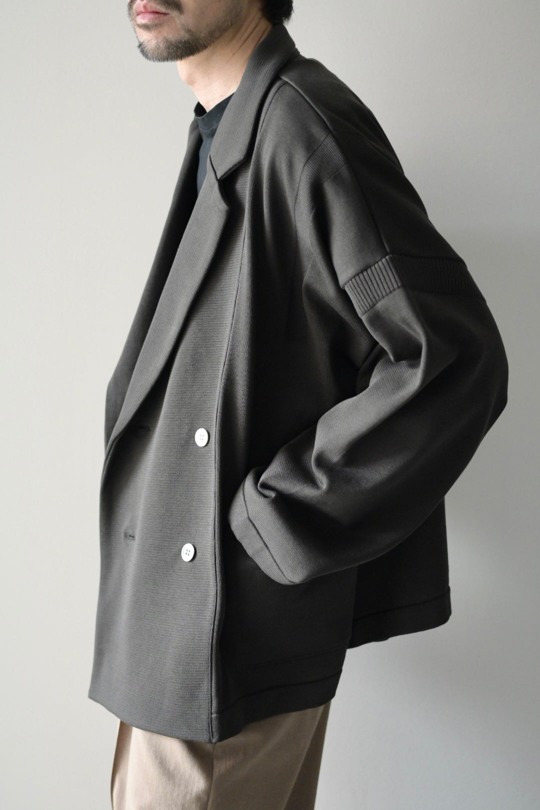 YASHIKI (ヤシキ) - Seion Short Double Jacket [DARK-OLIVE]