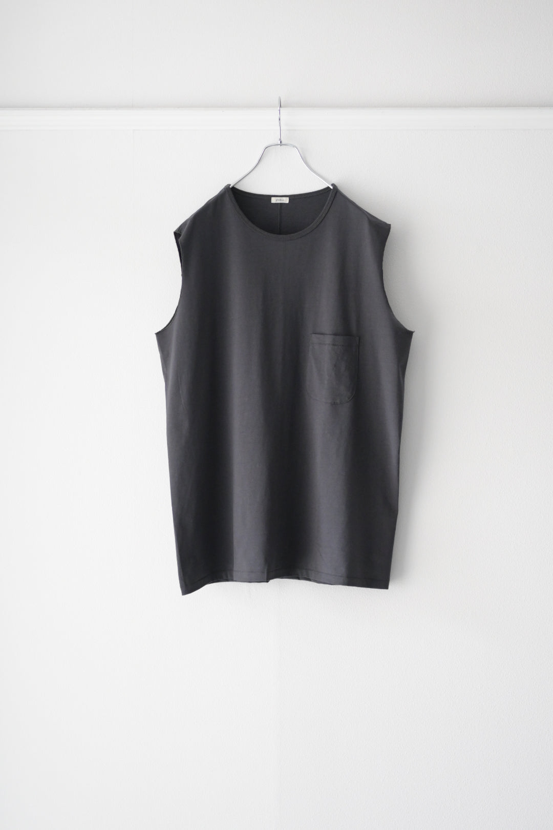 phebus フィーバス COTTON JERSEY SLEEVELESS SHIRT CHARCOAL