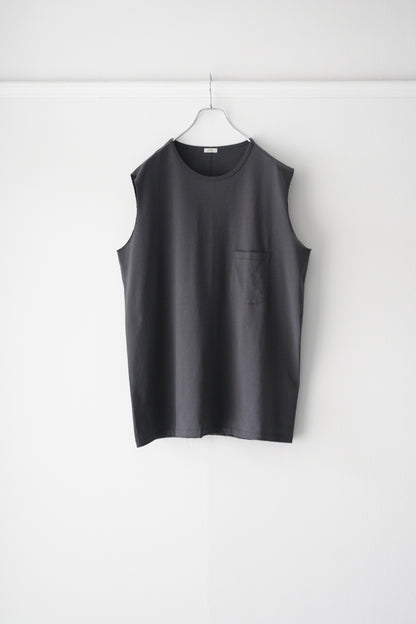 phebus フィーバス COTTON JERSEY SLEEVELESS SHIRT CHARCOAL