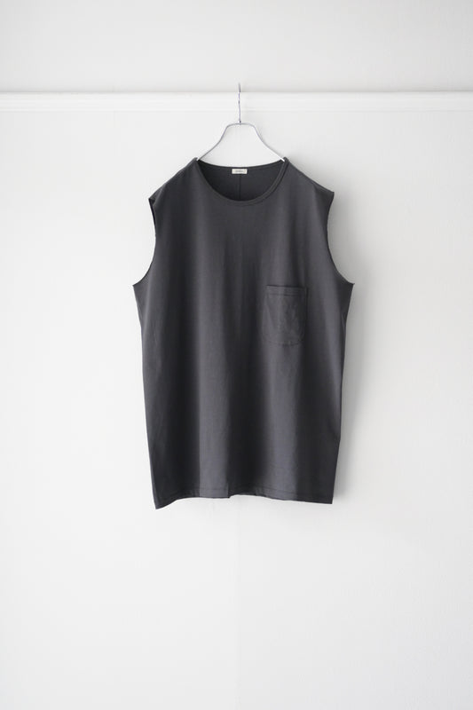 phebus フィーバス COTTON JERSEY SLEEVELESS SHIRT CHARCOAL