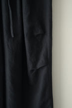 Blanc YM - Linen Silk Wide Knee Tuck Pants