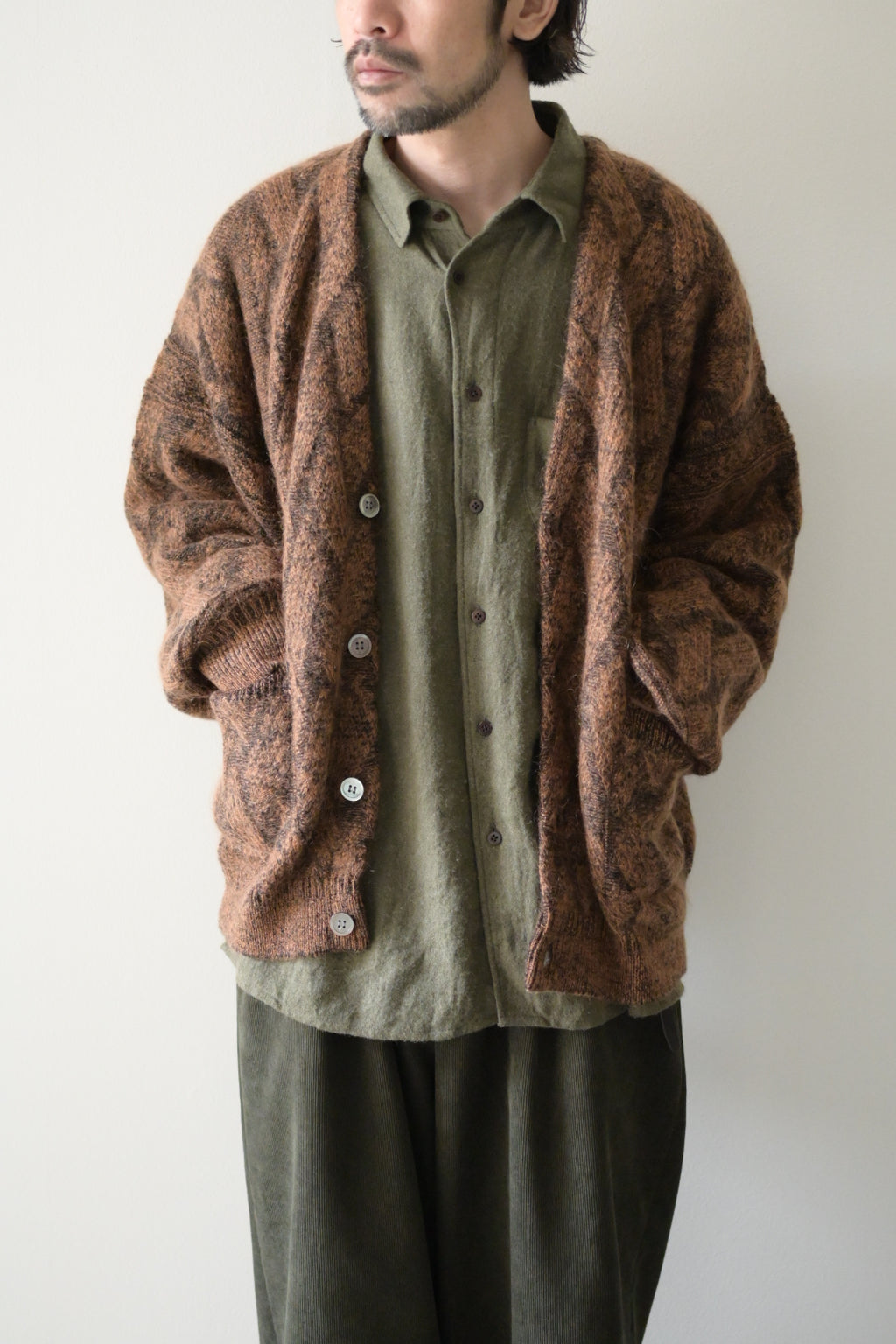 YASHIKI - Ochiba mohair Cardigan [ORANGE]
