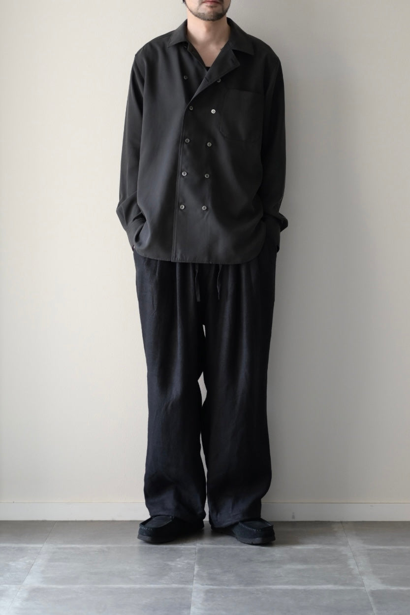 山内 - ビンテージシルクギャバ・ダブルオープンカラーシャツ