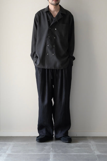 山内 - ビンテージシルクギャバ・ダブルオープンカラーシャツ