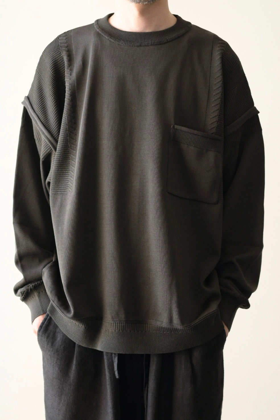 YASHIKI - Akiyo Knit [DARK-OLIVE]