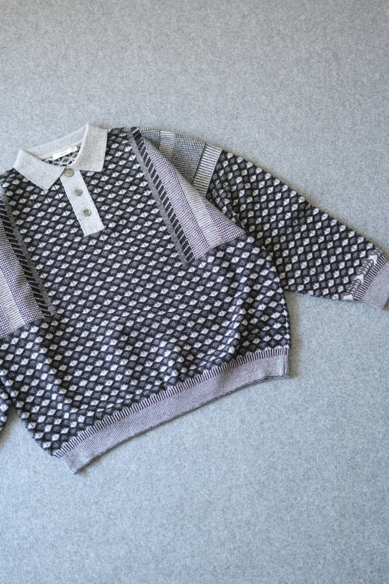 YASHIKI - Rikka Knit Polo [MIX-GRAY]