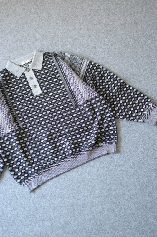 YASHIKI - Rikka Knit Polo [MIX-GRAY]