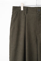 SAYATOMO - 2-Tack Corduroy Baggy Trousers [OLIVE]