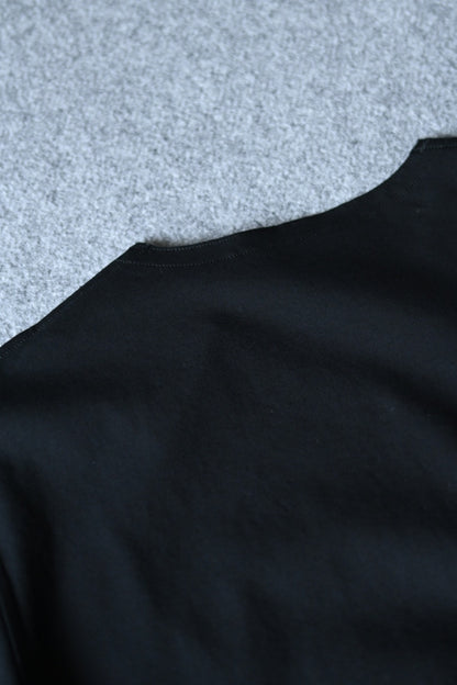 山内 - 強撚フリーカットポンチ・ショートスリーブTシャツ [black]