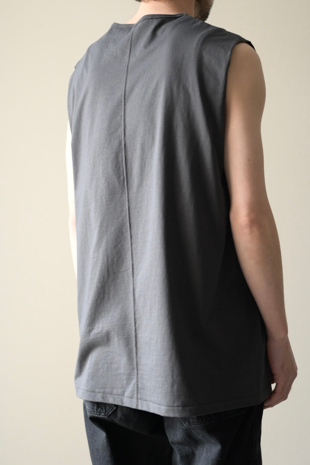 phebus  - COTTON JERSEY SLEEVELESS SHIRT [BLACK]