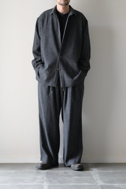 Blanc YM - CASHMERE SHIRT JACKET [CHARCOAL GRAY]