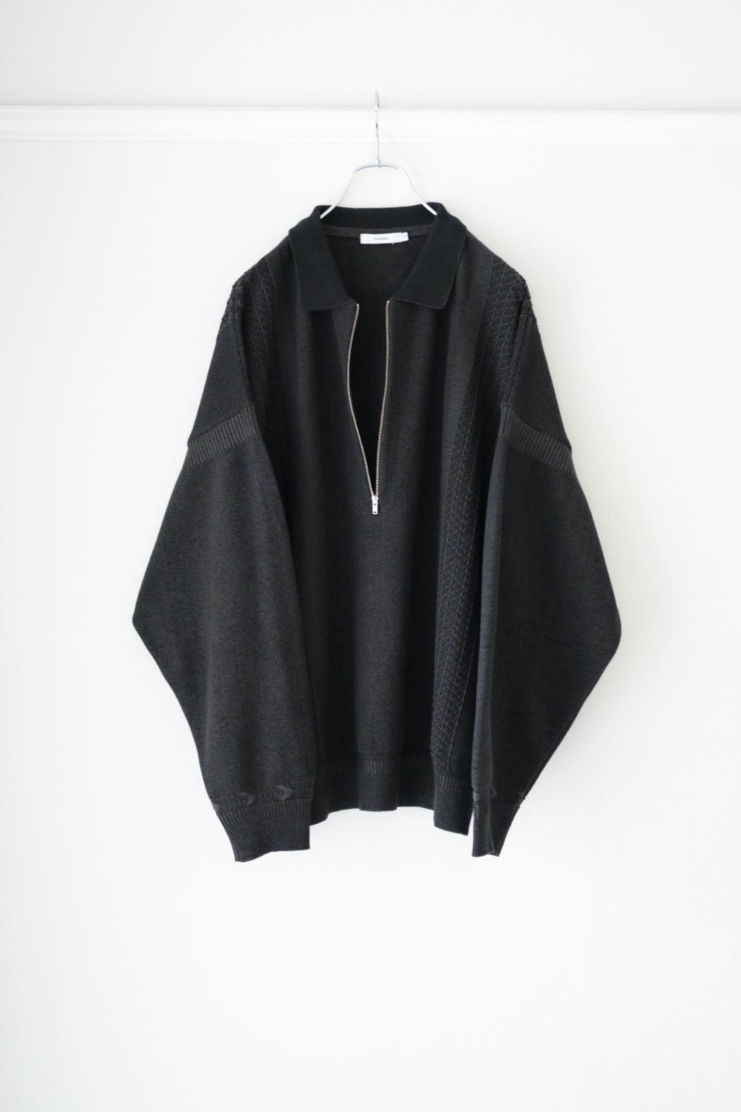 YASHIKI - Kanto Zip Polo [BLACK]