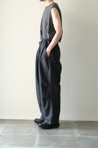 Blanc YM - Linen Silk Wide Knee Tuck Pants