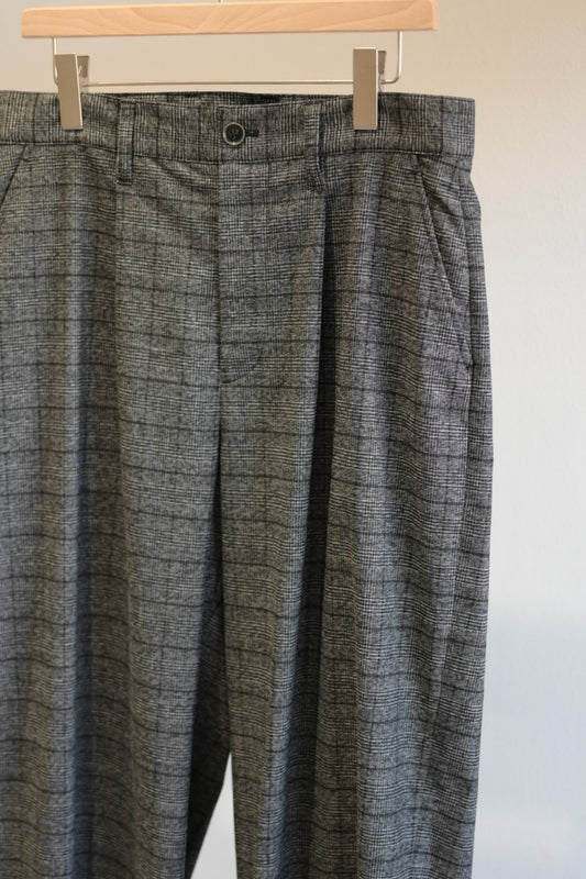 SAYATOMO - 1-Tack Wide Trousers [GRAY(CHECK)]