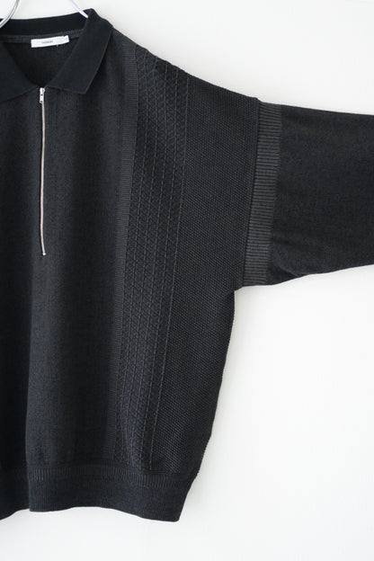 YASHIKI - Kanto Zip Polo [BLACK]