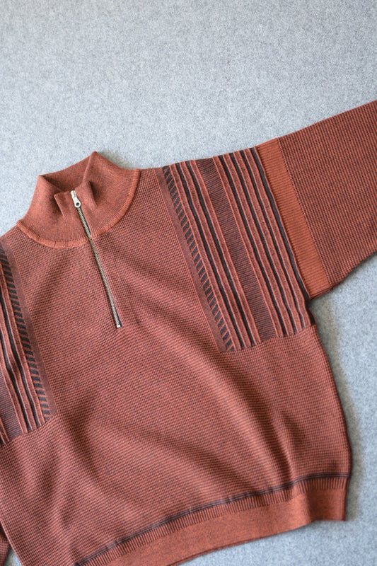 YASHIKI - Fuyushigure Half Zip Knit [ORANGE]