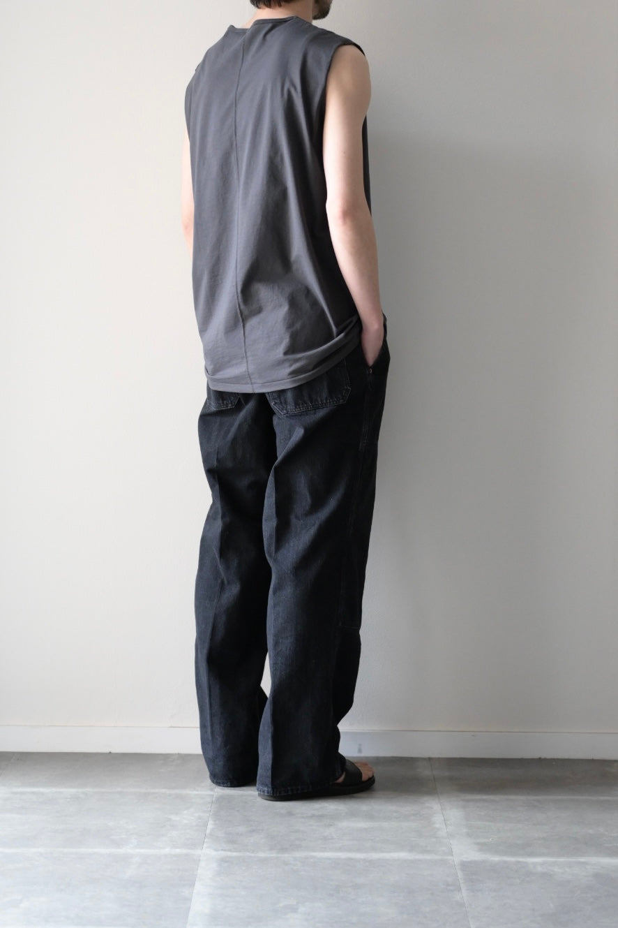 phebus  - COTTON JERSEY SLEEVELESS SHIRT [BLACK]
