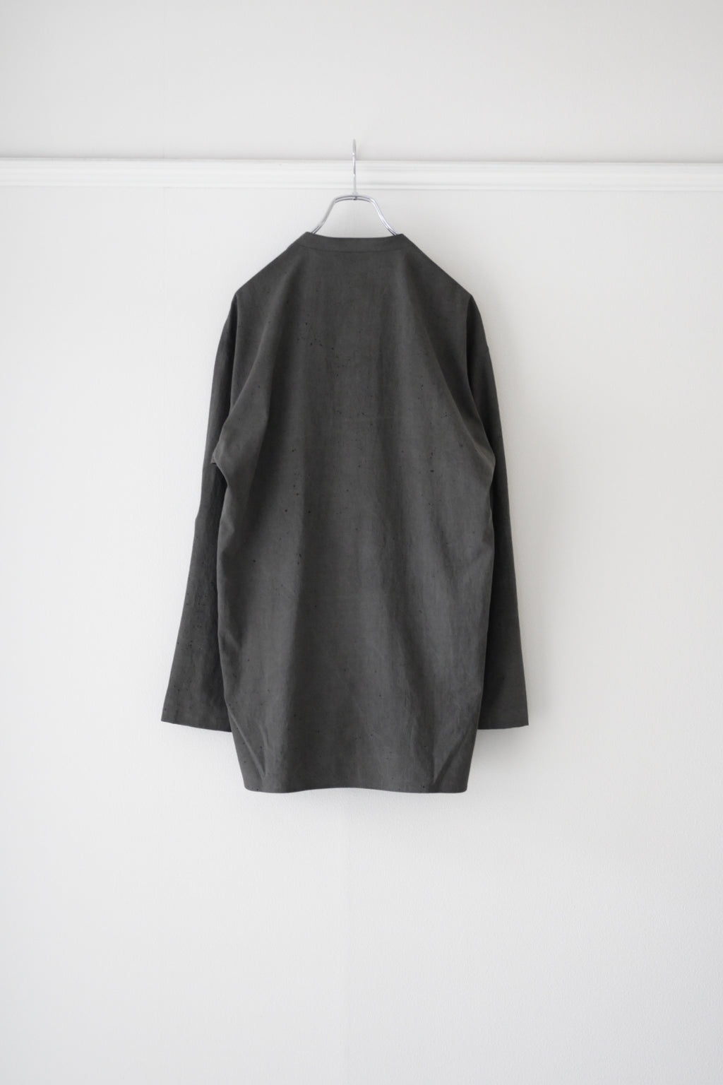 Yamauchi - Black dyed strong twist cotton voile cloth pajama shirt