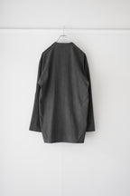 Yamauchi - Black dyed strong twist cotton voile cloth pajama shirt