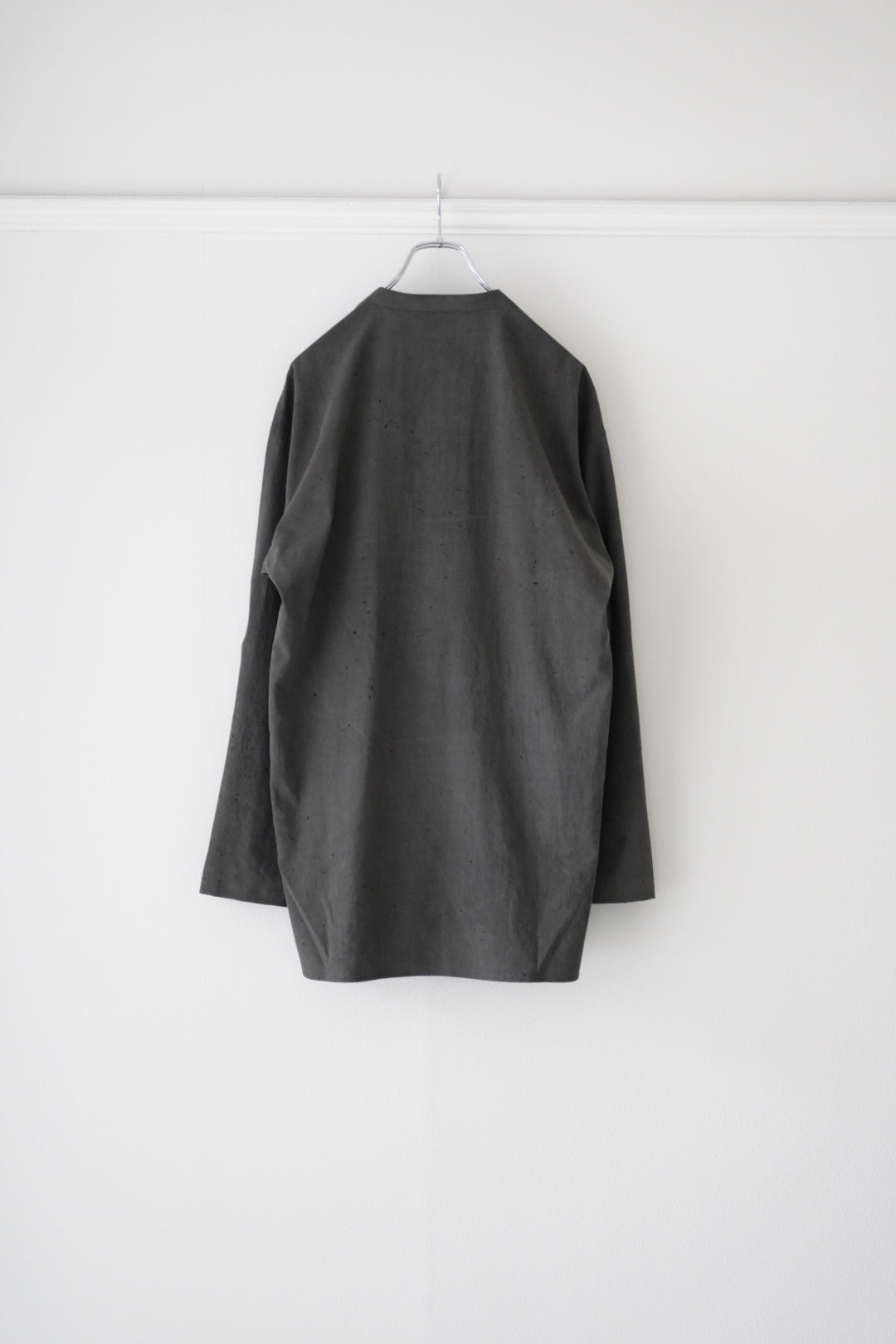 Yamauchi - Black dyed strong twist cotton voile cloth pajama shirt