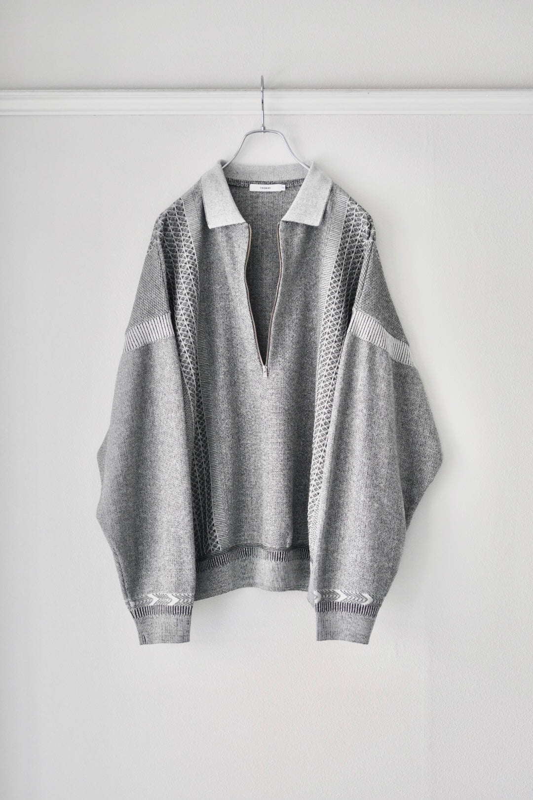 YASHIKI Kanto Zip Polo [MIX-GRAY] 通販 | ヤシキ ニットポロ | turf