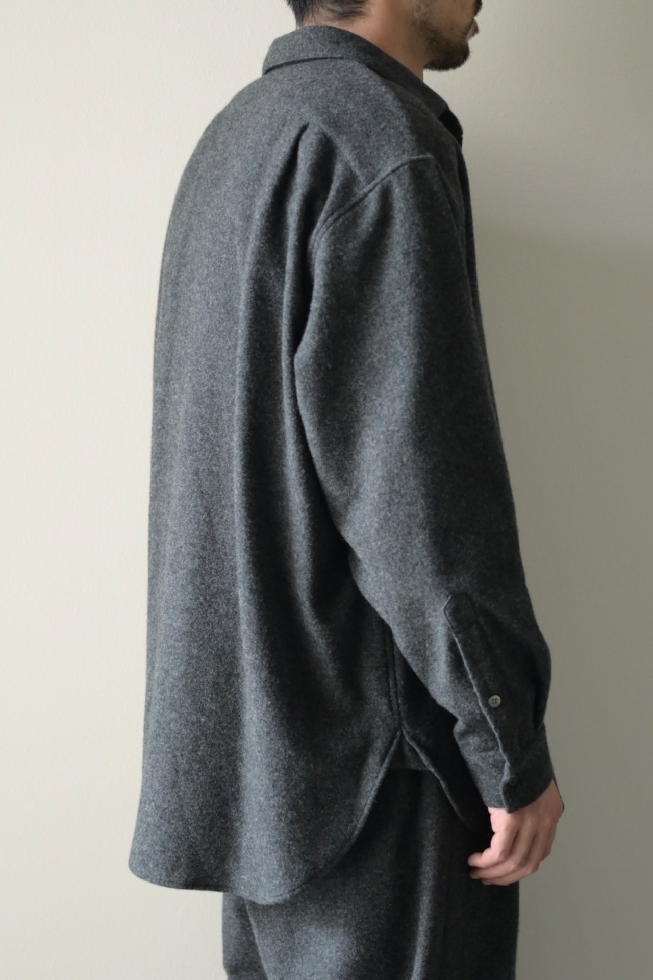 Blanc YM - CASHMERE SHIRT JACKET [CHARCOAL GRAY]
