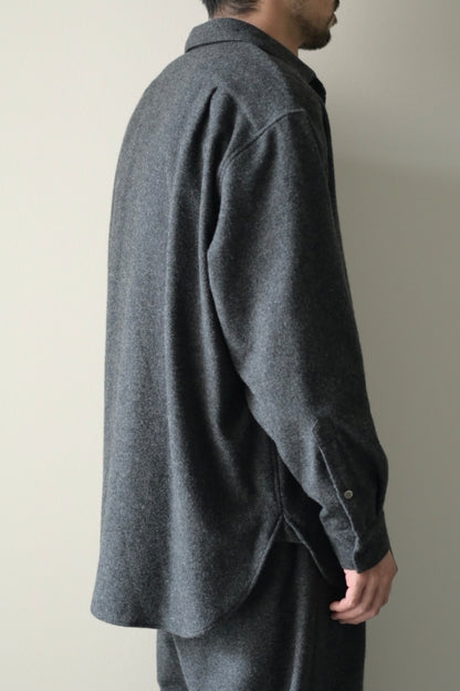 Blanc YM - CASHMERE SHIRT JACKET [CHARCOAL GRAY]