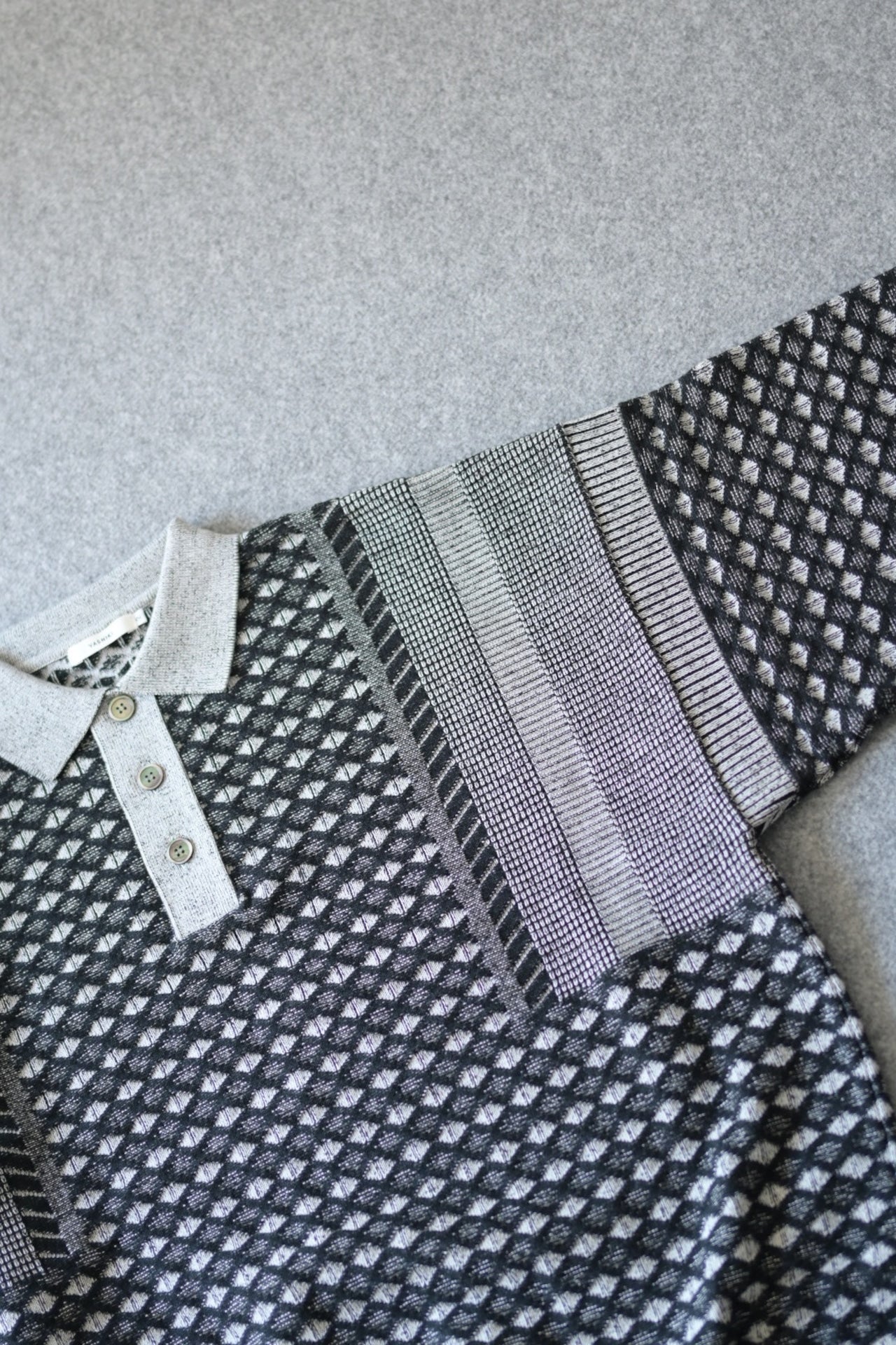 YASHIKI - Rikka Knit Polo [MIX-GRAY]