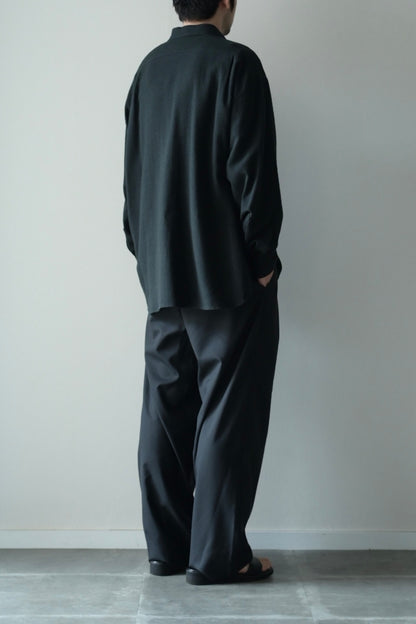 Blanc YM - Silk Cotton Skipper Shirts [Black]