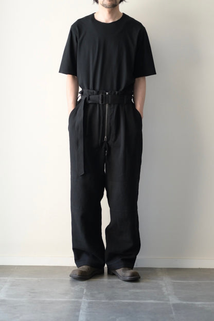 山内 - ウォッシュドウールリネンツイル・ツナギパンツ