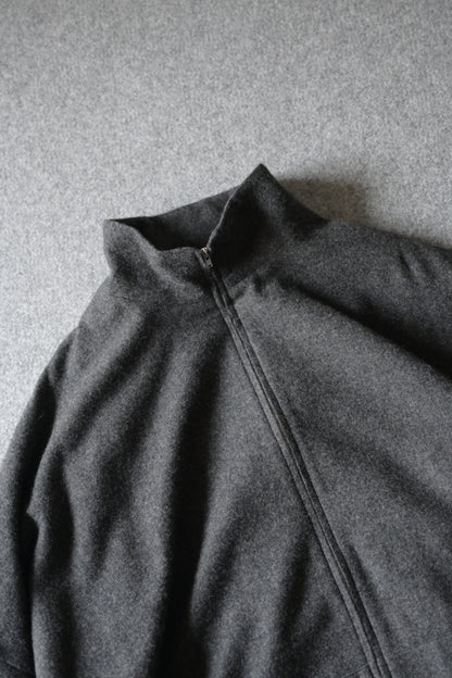 Blanc YM - CASHMERE ZIP JACKET [CHARCOAL GRAY]