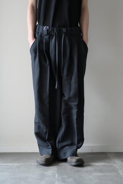 Blanc YM - Linen Silk Oversize Pants [BLACK]