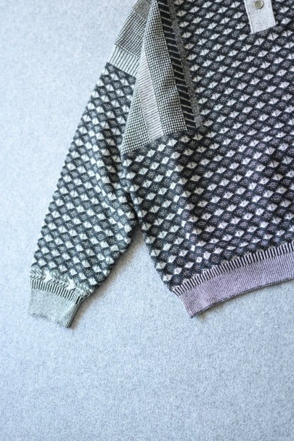 YASHIKI - Rikka Knit Polo [MIX-GRAY]