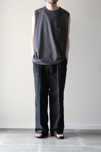 phebus (フィーバス) - COTTON JERSEY SLEEVELESS SHIRT [CHARCOAL]