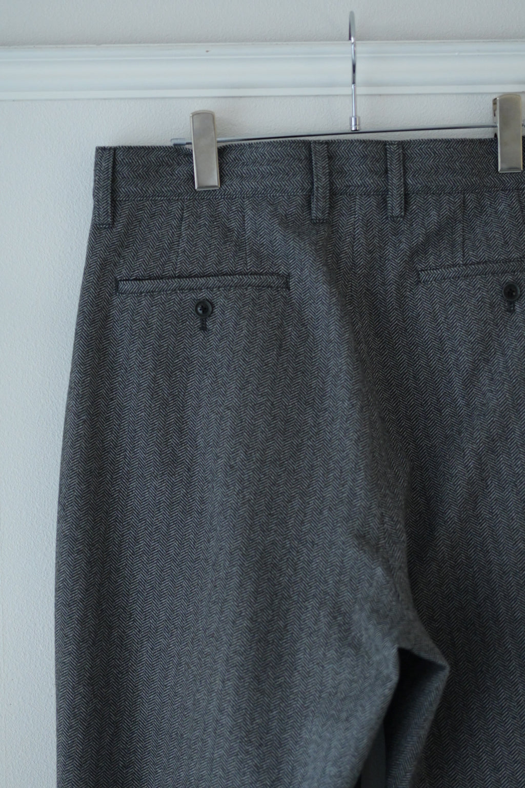 SAYATOMO - 2-Tack Herringbone Wide Slacks