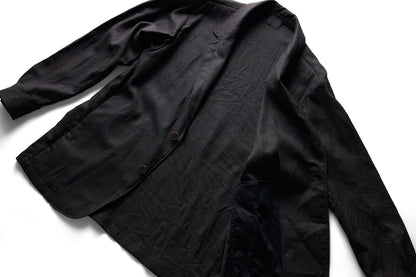 山内 - ウールメッシュクロスジャケット [charcoal brown(洗い加工)]
