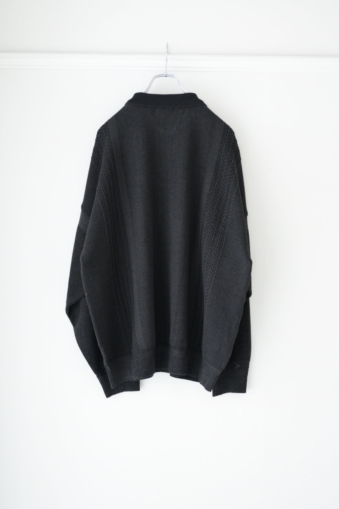 YASHIKI ヤシキUmiiro Knit Polo BLACK 2 YASHIKI / Umiiro Knit Polo | GANKO