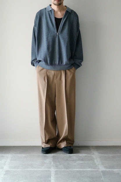 YASHIKI (ヤシキ) - Kanto Zip Polo [BLUE]