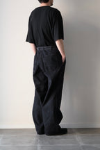 phebus  - SULFUR DYE DENIM BELTED PANTS [BLACK]